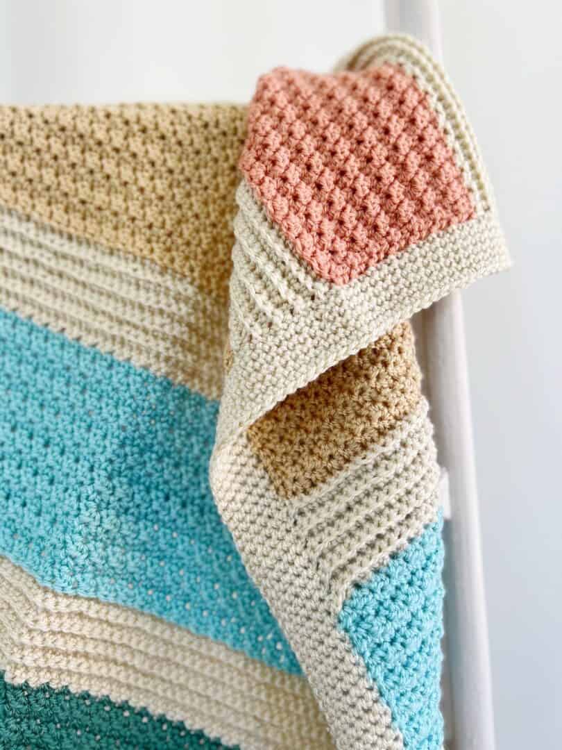 Striped Baby Blanket Crochet Pattern In Sizes Hanjan Crochet