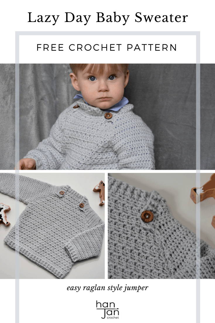 Easy Crochet Baby Pattern The Lazy Day Sweater Hanjan Crochet