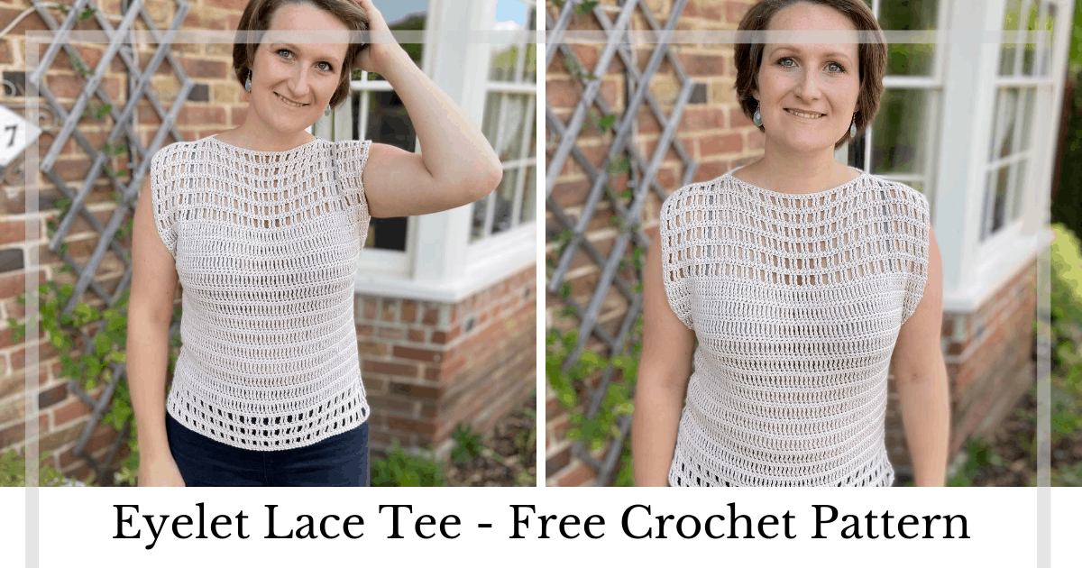 Quick And Easy Crochet Top Pattern The Eyelet Lace Tee Hanjan Crochet