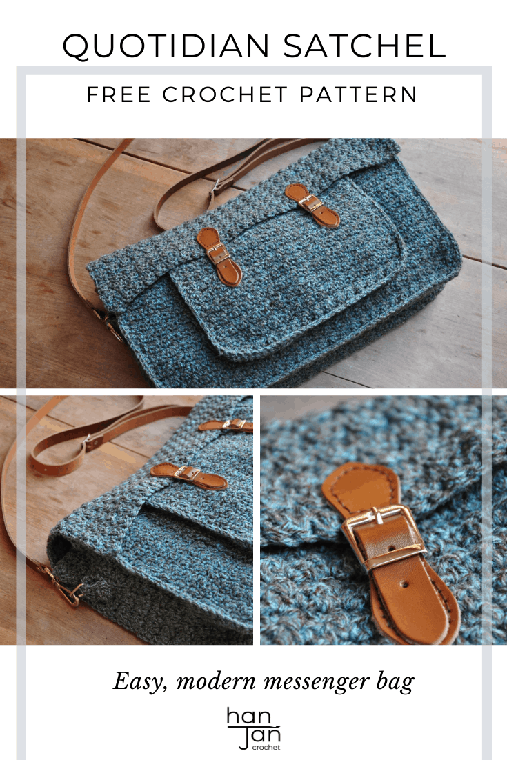 The Quotidian Satchel a free crochet messenger bag pattern HanJan