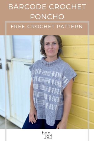 Free Crochet Poncho Pattern - The Barcode Poncho | HanJan Crochet