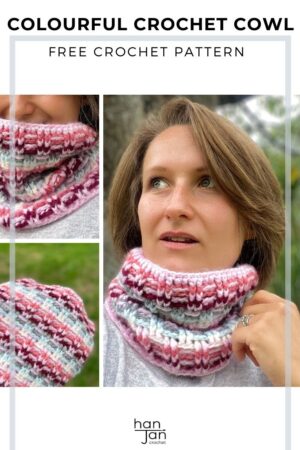 Crochet Cowl - a free cozy crochet rib stitch cowl pattern | HanJan Crochet