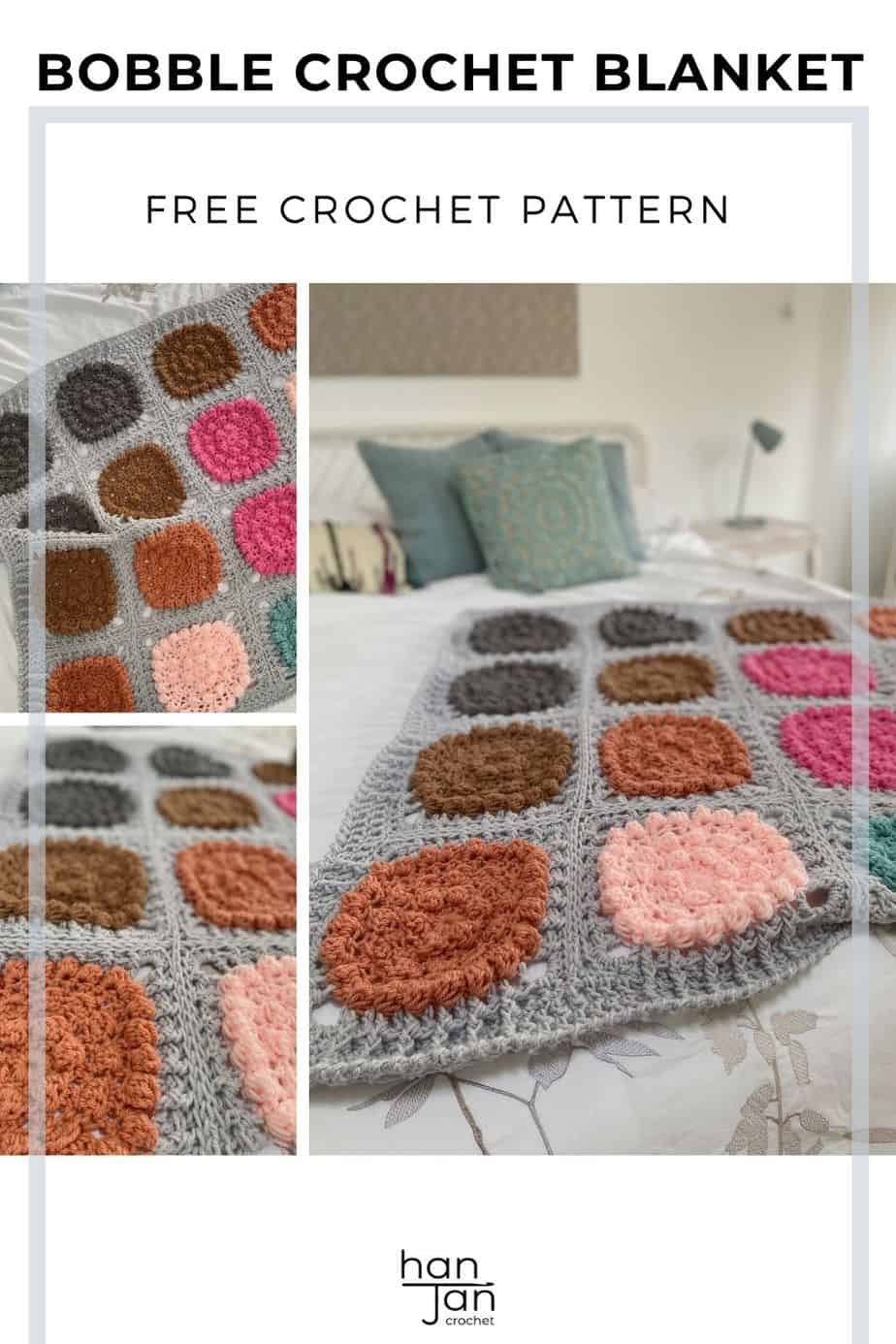 chunky crochet blanket laying on a bed