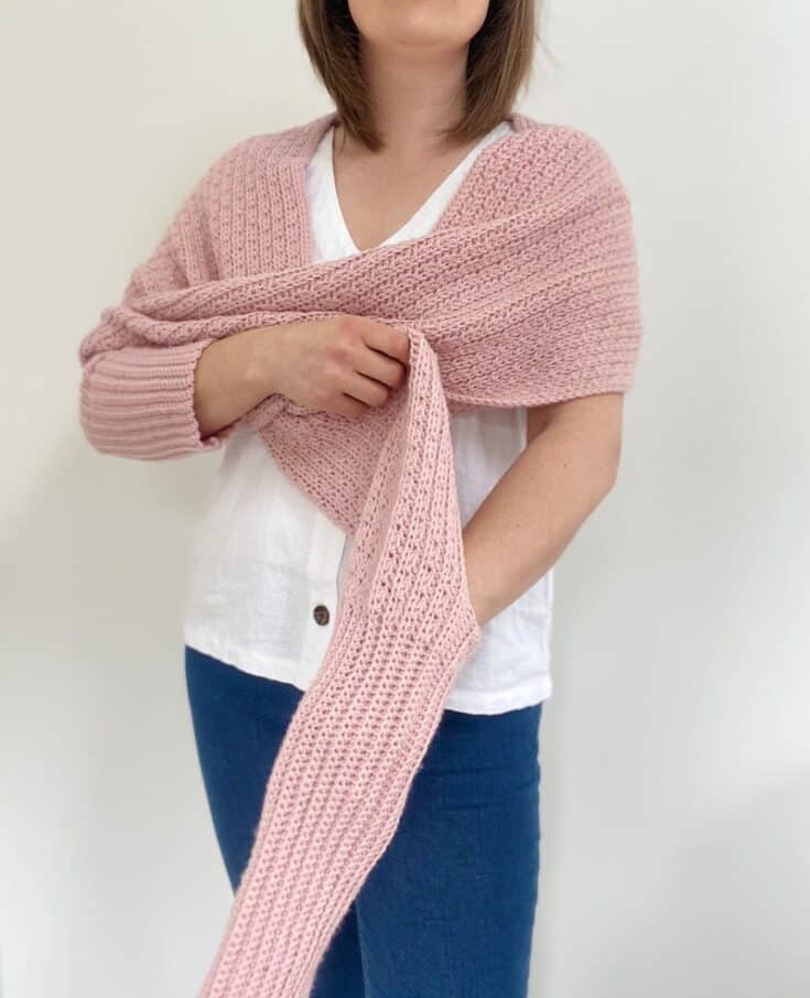 Easy Scarf with Sleeves Crochet Pattern - The Eleanor Sweater Scarf