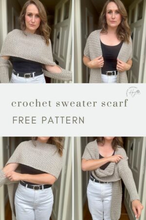 Easy Scarf With Sleeves Crochet Pattern The Eleanor Sweater Scarf