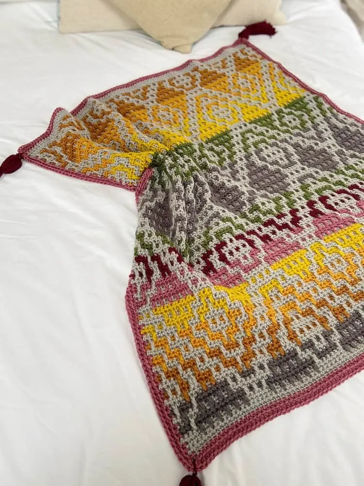 Wanderers Blanket Free Mosaic Crochet Blanket Pattern Hanjan Crochet