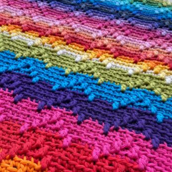 Rainbow Splash - Free Overlay Mosaic Crochet Blanket Pattern | HanJan ...