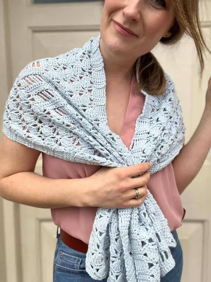 Lacy Crochet Wrap Pattern with Sleeves | HanJan Crochet