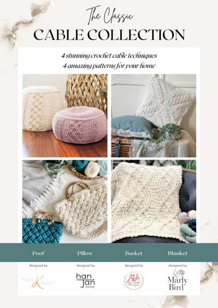 Cross Cable Crochet Pillow Pattern (modern, Boho And Just 8 Squares ...