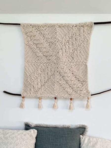 modern crochet wall hanging