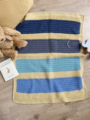 Striped Baby Blanket Crochet Pattern In 5 Sizes | HanJan Crochet