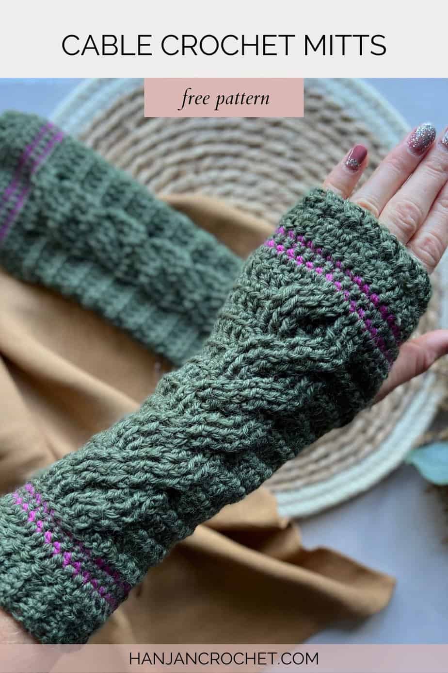 Cable Crochet Wrist Warmer Pattern Free
