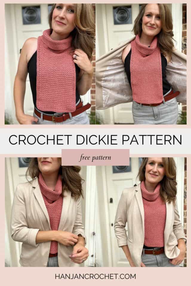 Free Crochet Dickie Pattern with Cowl Neck | HanJan Crochet