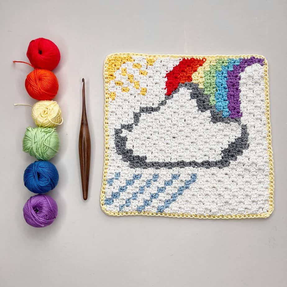 Rainbow Saver Tote Crochet Pattern Instant PDF Download 