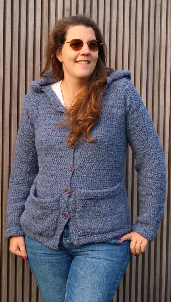 Modern Coat Cardigan w/ Pockets - Free Crochet Pattern