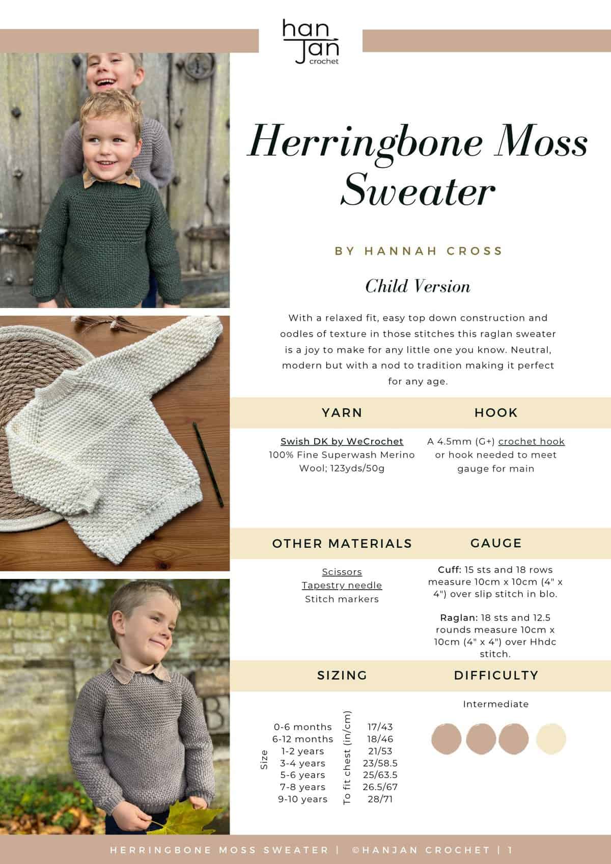 Crochet Sweater Pattern for Boys and Girls
