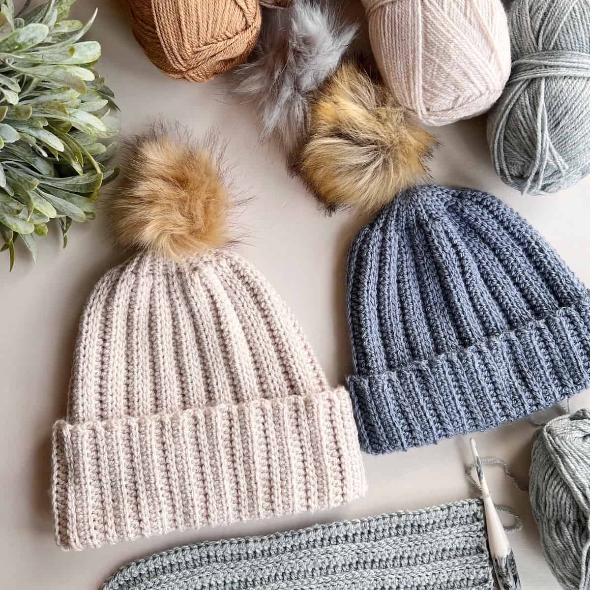 Beginner Ribbed Crochet Hat Pattern (Easy and Fast!)