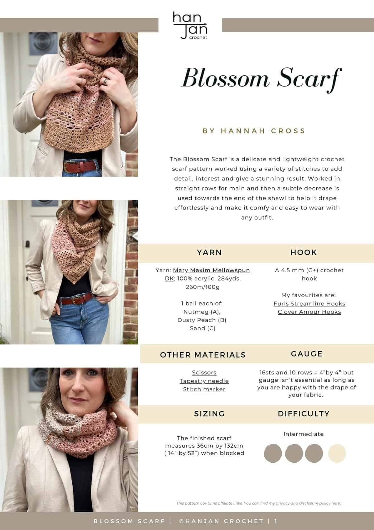 Blossom Scarf PDF Crochet Pattern