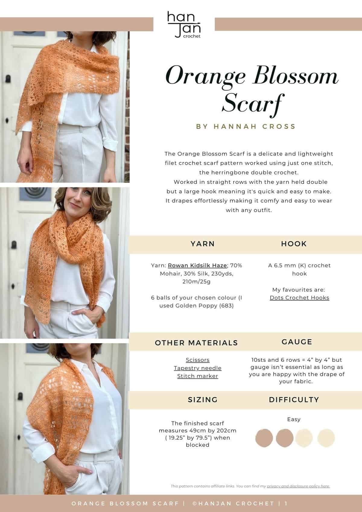 Orange Blossom Wrap Pattern - Easy Crochet Patterns