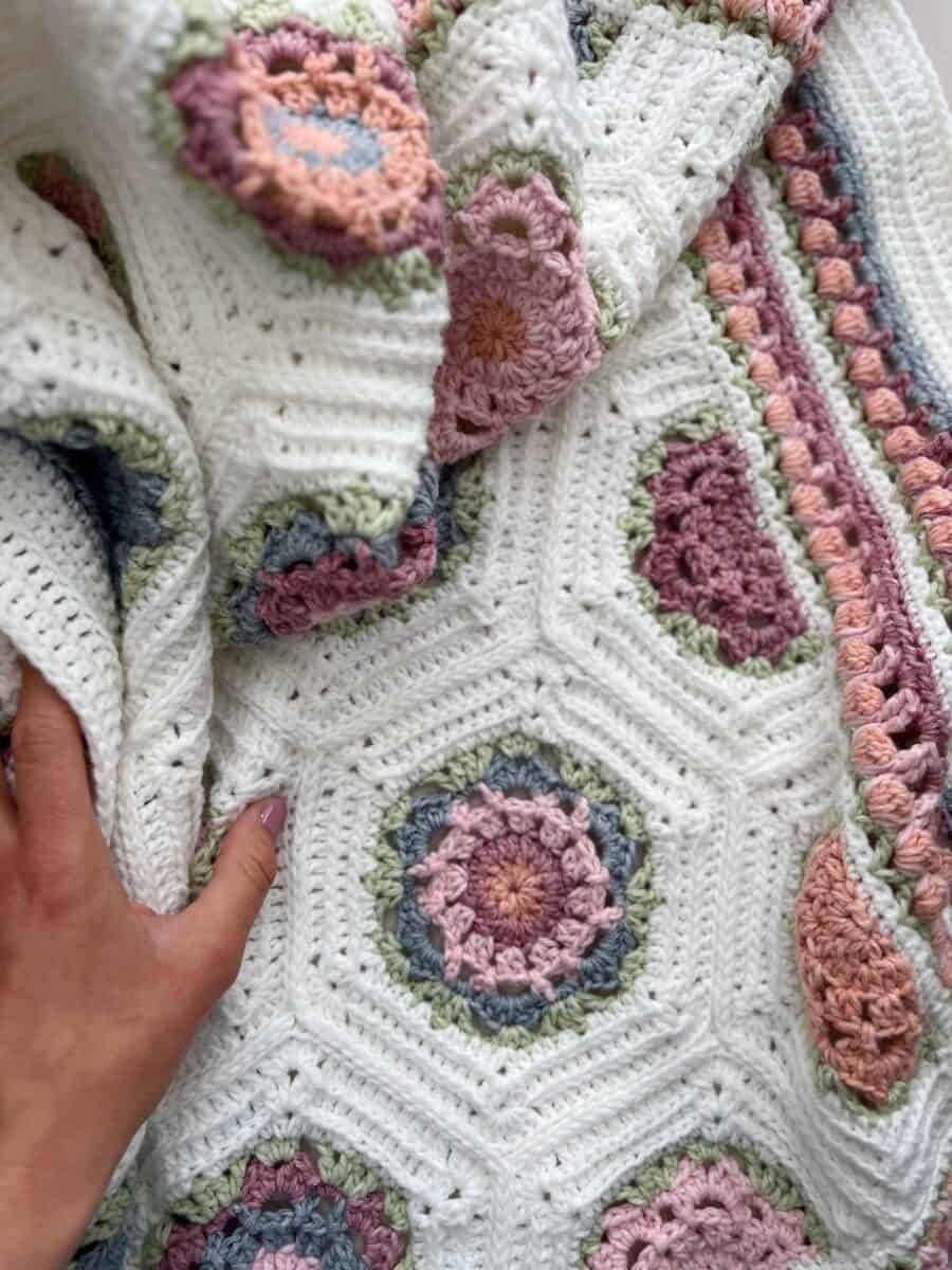 Floral Crochet Half Hexagon - Time to Bloom Blanket | HanJan Crochet