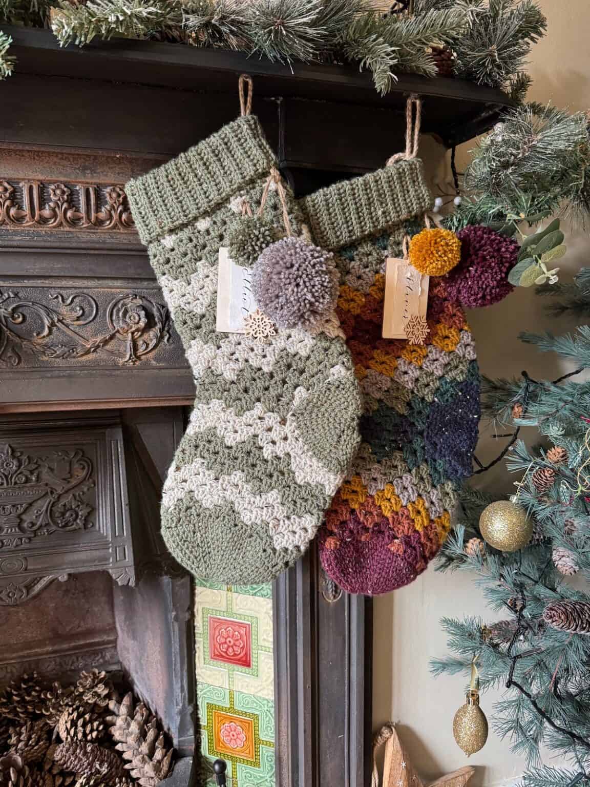 Easy Crochet Stocking Pattern using the Granny Stitch HanJan Crochet