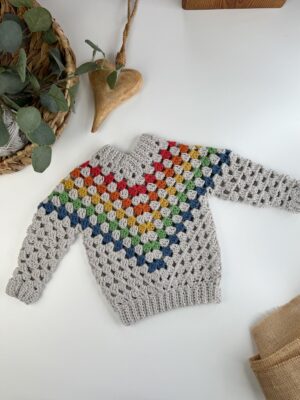 Child Granny Stitch Sweater Pattern | HanJan Crochet