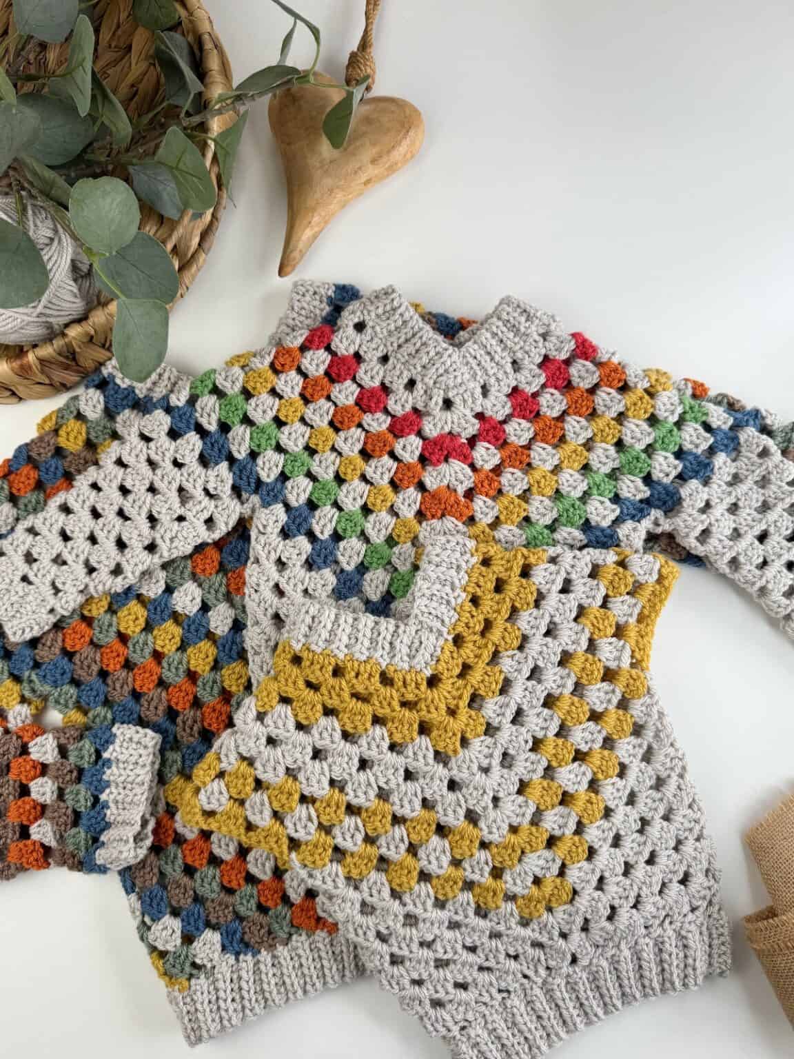 Child Granny Stitch Sweater Pattern | HanJan Crochet