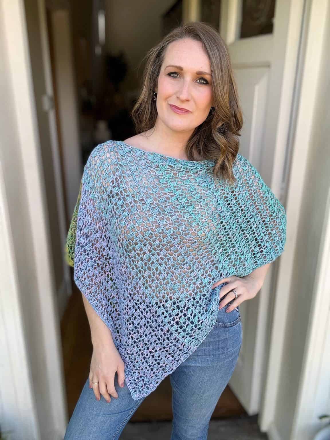 Crochet Lacy Poncho Pattern For Summer | HanJan Crochet